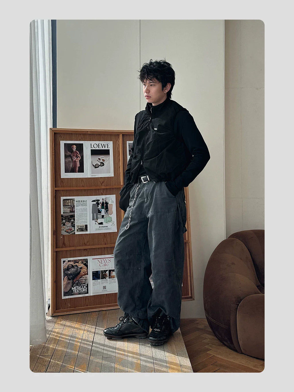 HANQIAORJI Retro Polished Cowhide Casual Training Shoes