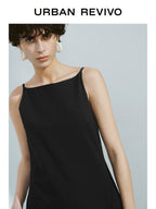 URBAN REVIVO Temperament Back Zipper Waist Sleeveless Dress