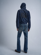 noEmosen Dirty Oil Stained Band Printed Work Jacket