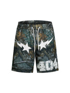404MOB camouflage printed mesh shorts