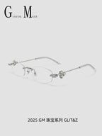 GM GLITZ Rimless Diamond Glasses Personalized Myopia Frame