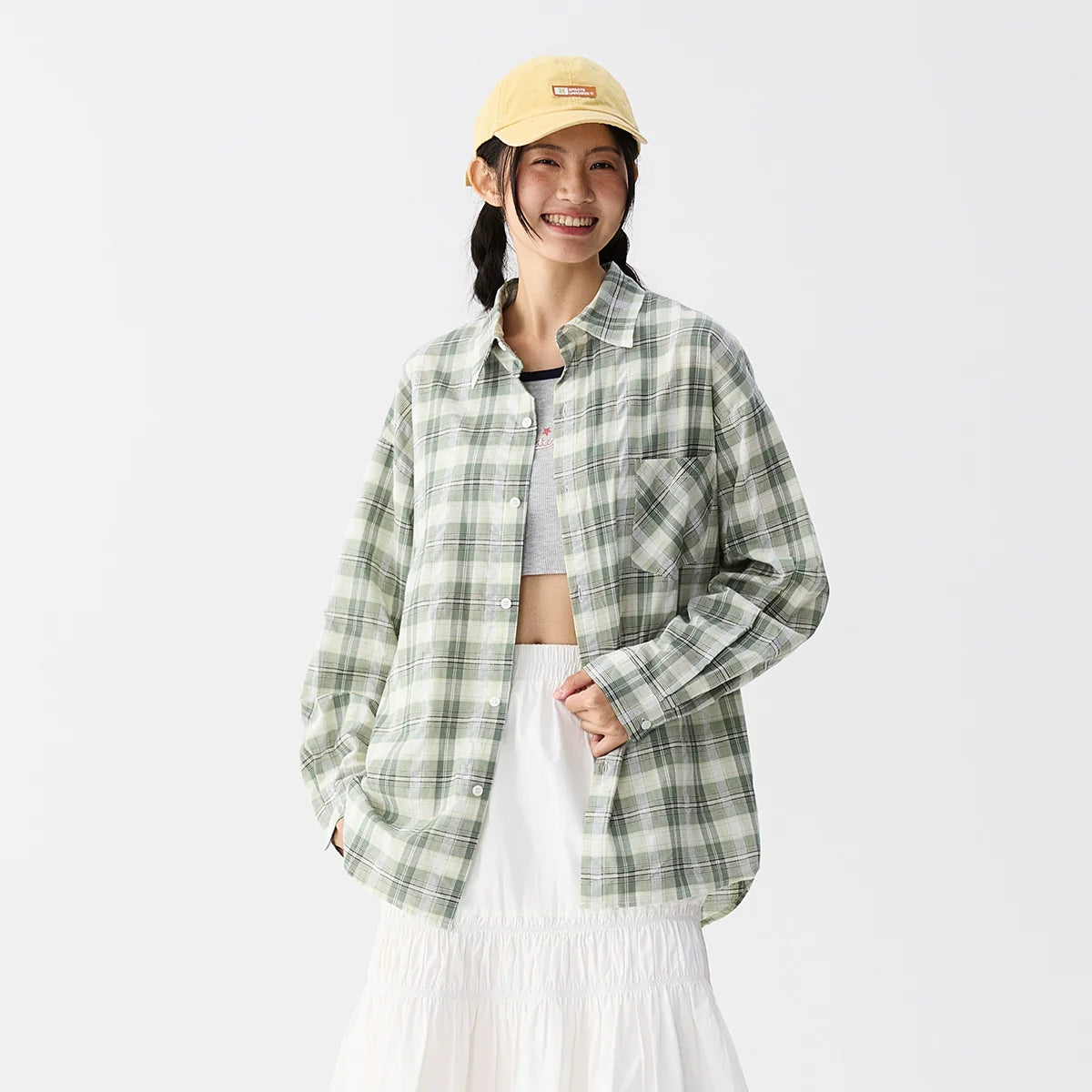 OWOX Loose Casual Checked Lapel Versatile Shirt