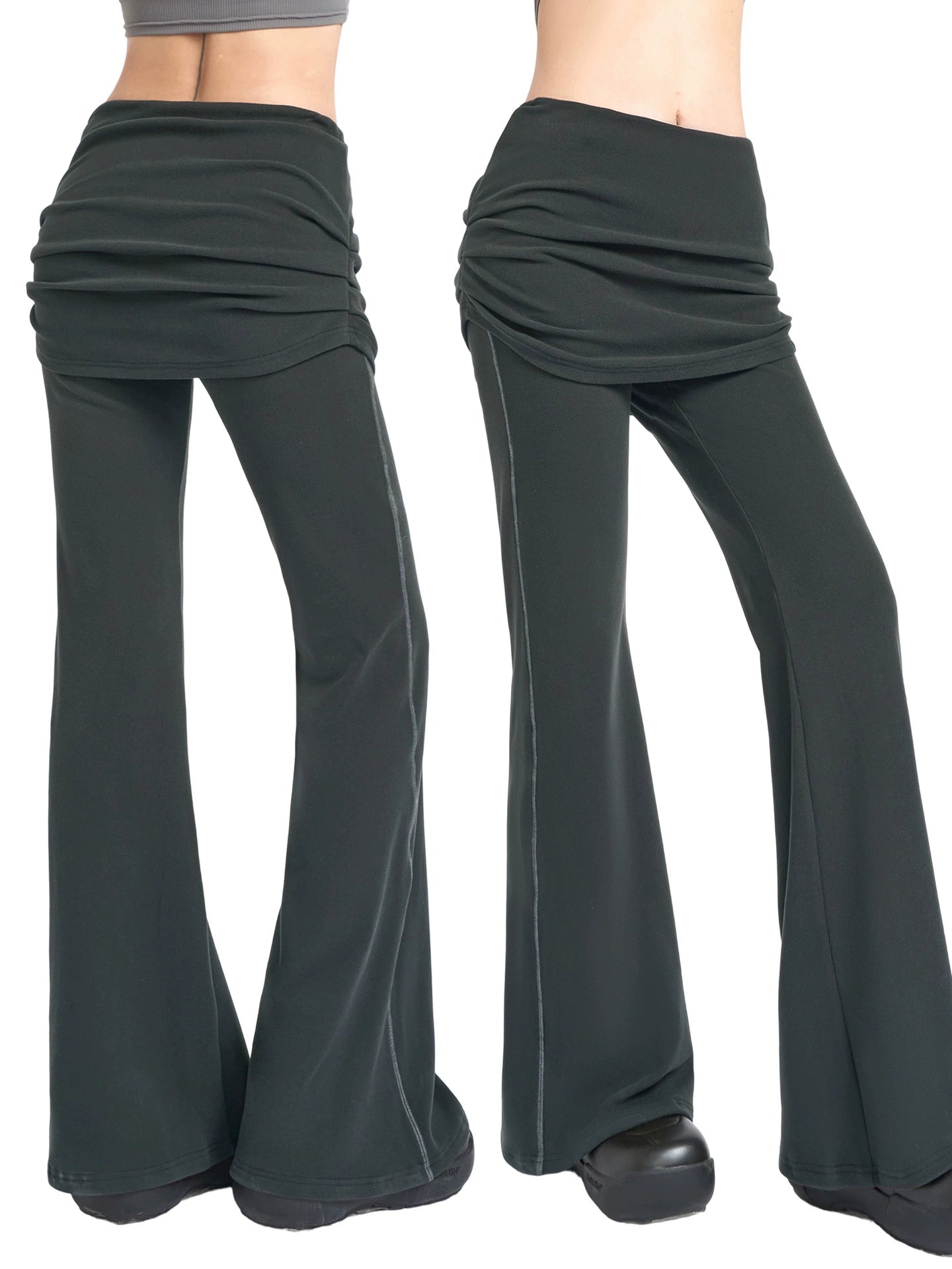 ABMY® Pleated High-Waist Flared Sweatpants