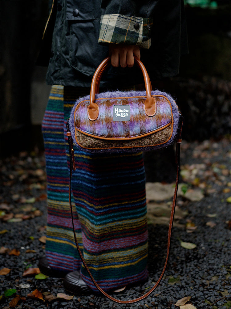HouseDesign Retro Woolen Crossbody Bag