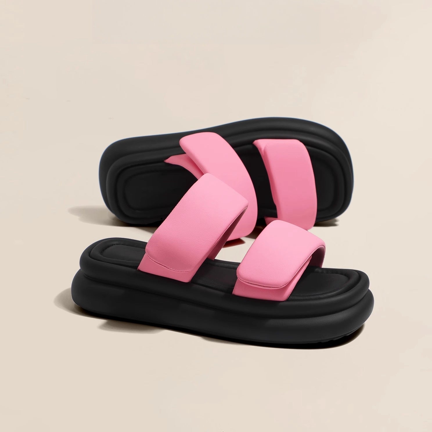 CENTREKALEM Thick-Soled One-Line Summer Slippers