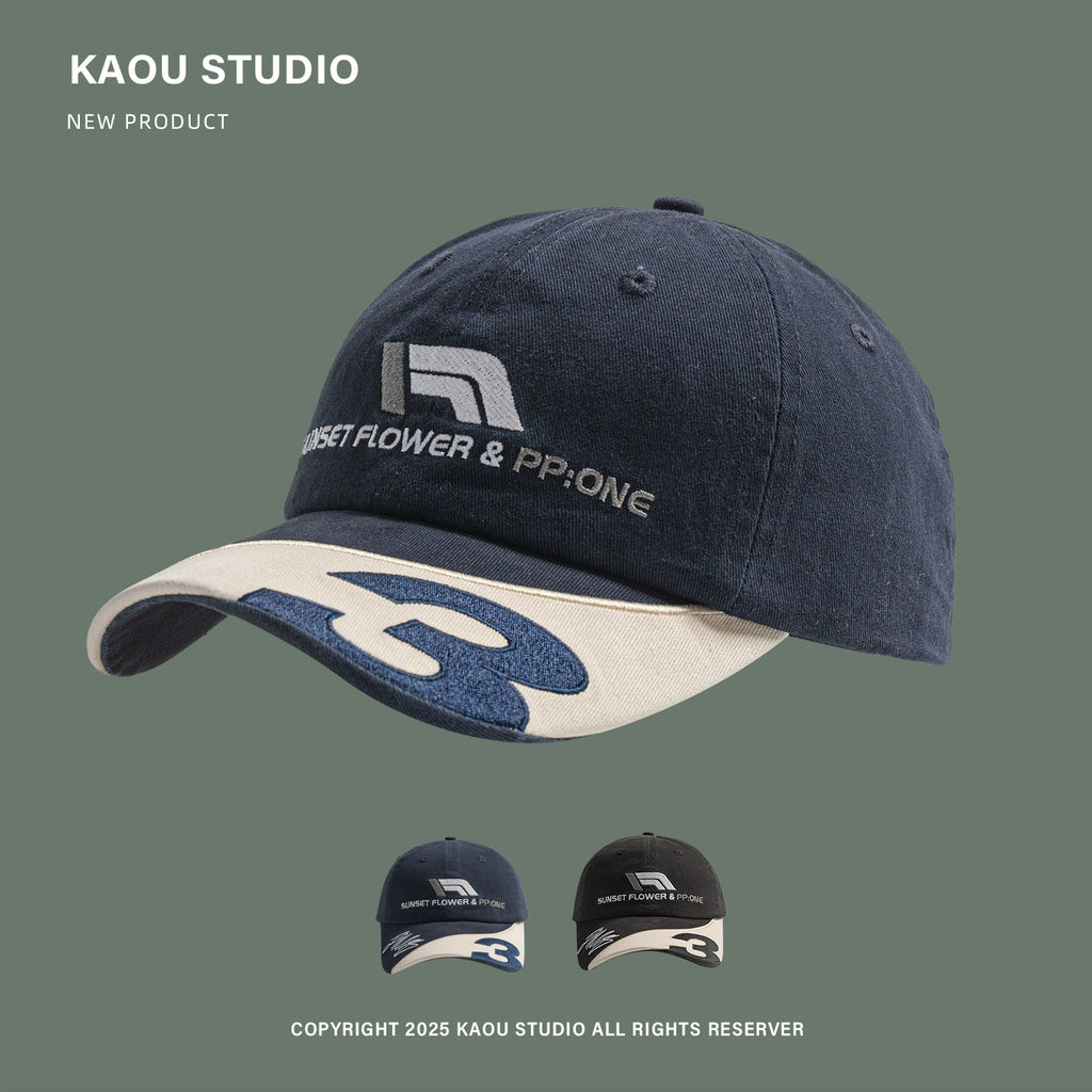 Kac Retro Color-block Embroidered Baseball Cap