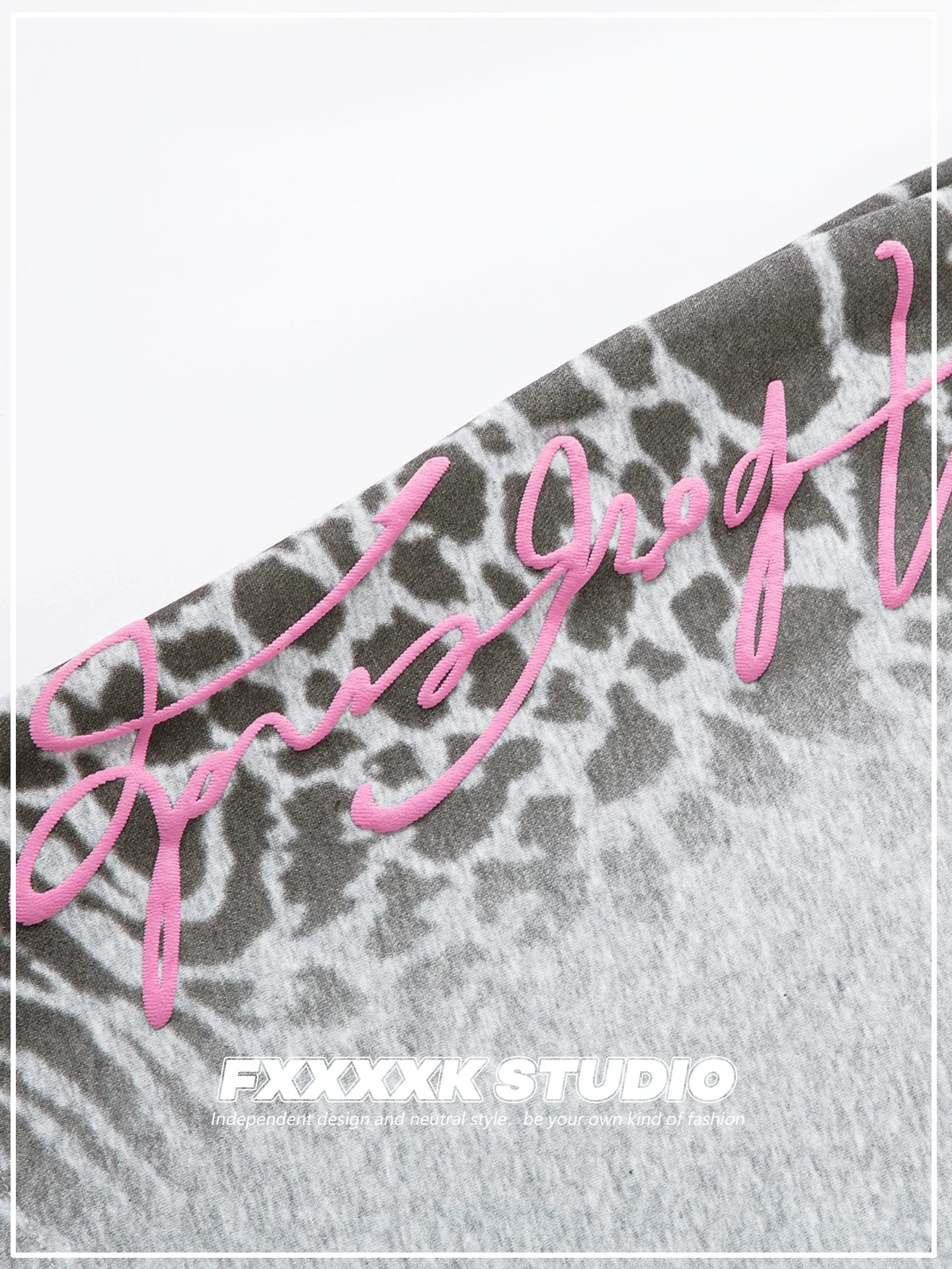 FXK Original Leopard Letter Print Hip Hop Pants