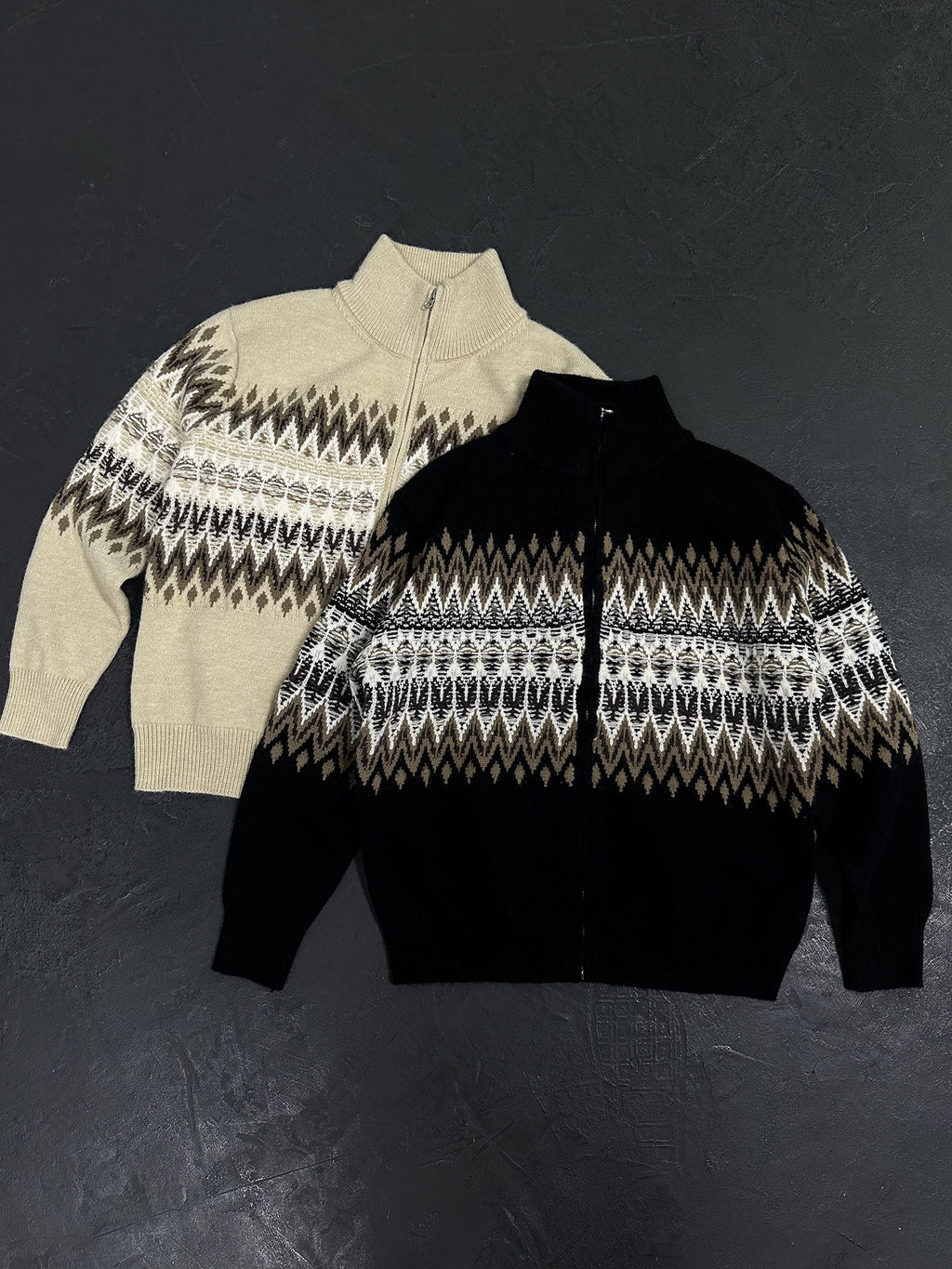 GRAYDREAMS Fair Isle Old Money Cardigan Sweater