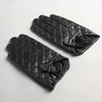 St. John's Suede Bow Checkered Short Gloves