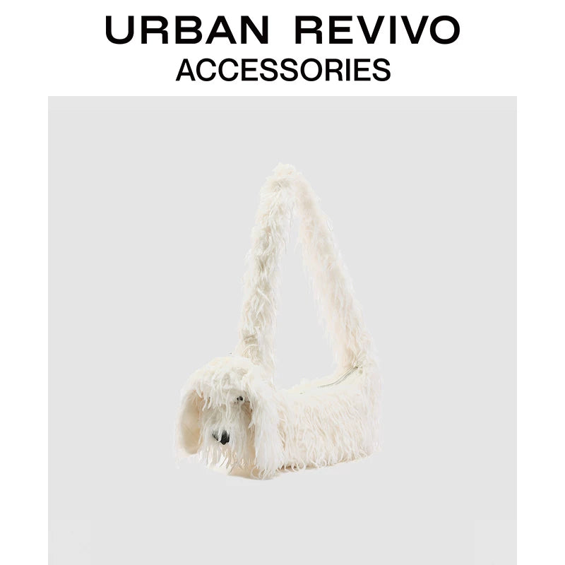 Urban Revivo Fun Plush Dog Crossbody Bag