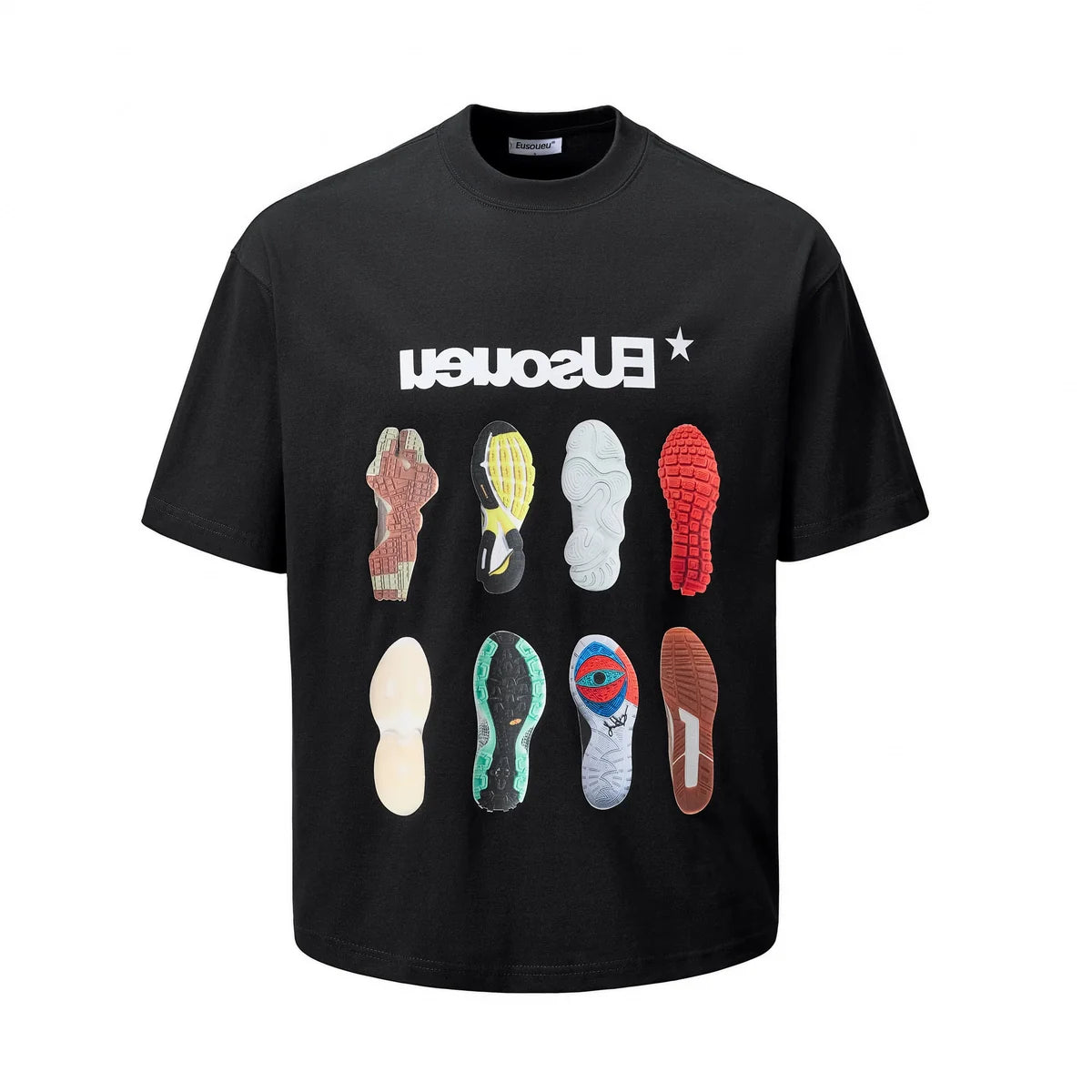 Eusoueu "retro Niche Design Heavy Round Neck Tee"
