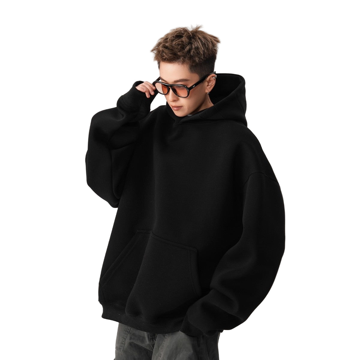 qotriock Heavyweight Boxy Hooded Sweatshirt