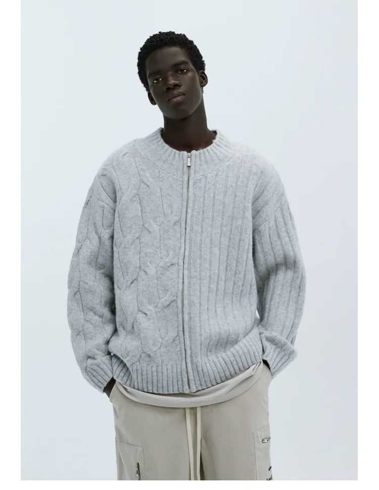 ATRY Stitched Embroidered Cardigan Sweater