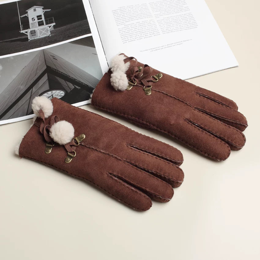 St. John's Merino Fur Tassel Warm Gloves