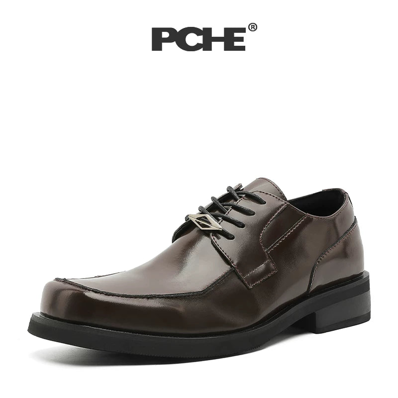 Pu Chen PUCH Solid Color Breathable Leather Shoes