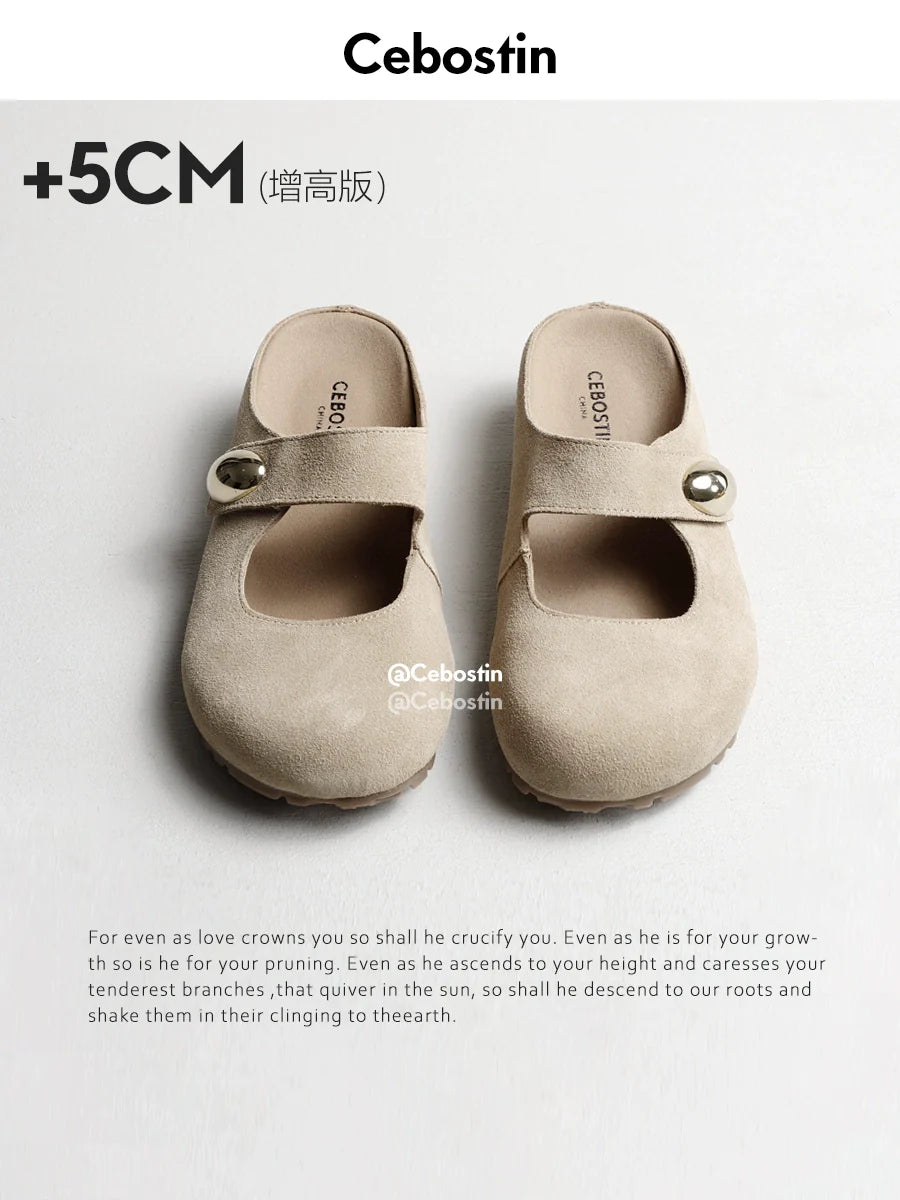 Cebostin Platform Birkenstock Half Slippers