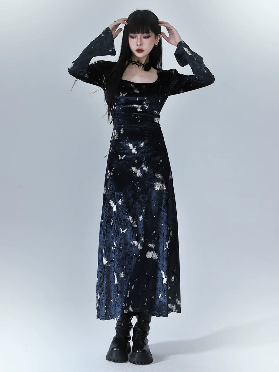 LADYGHOST Vintage Velvet Dress