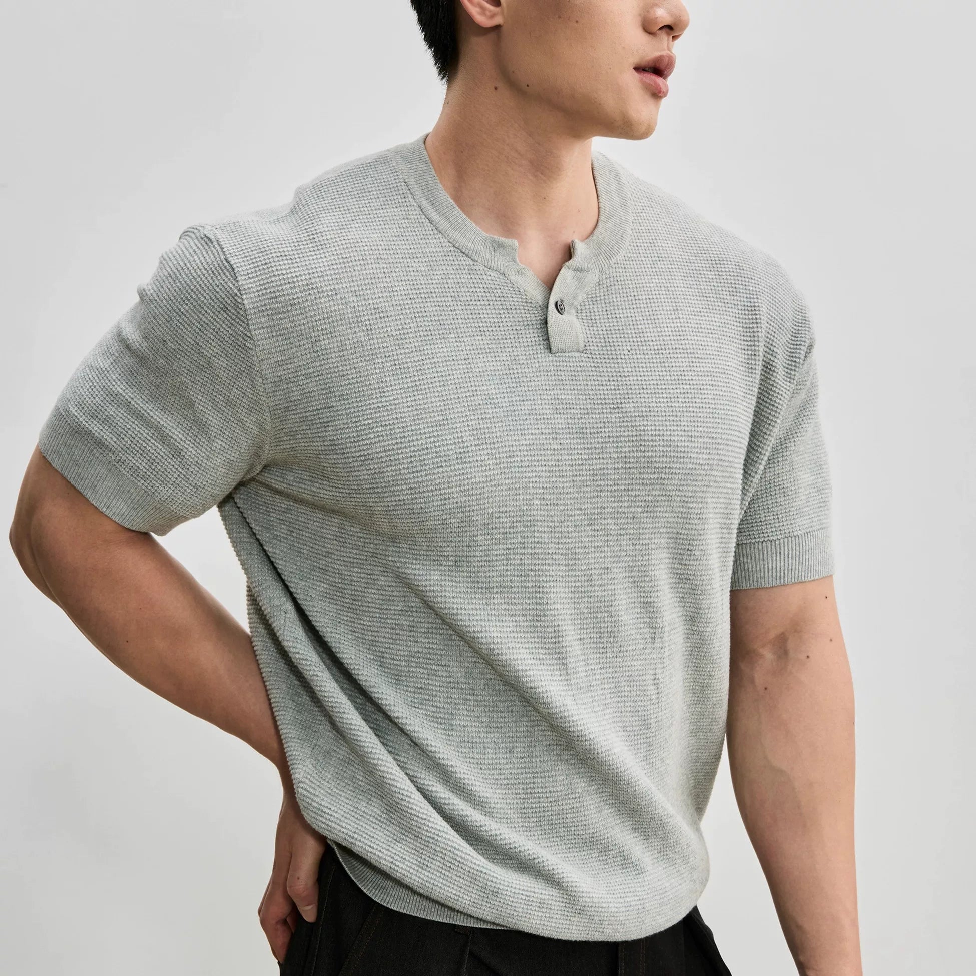 ONEFIT MAX American Casual Henry Collar Knit Short Sleeve