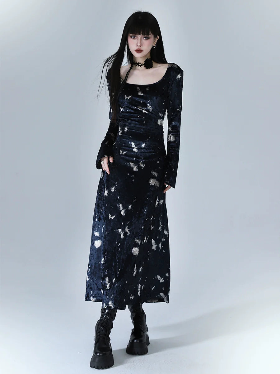 LADYGHOST Vintage Velvet Dress