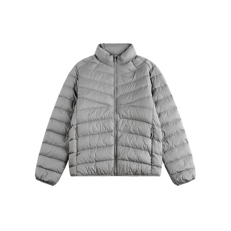 sostine Lightweight Stand Collar White Duck Down Jacket