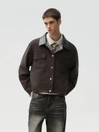 CENSMADE Reversible Suede Plaid Jacket