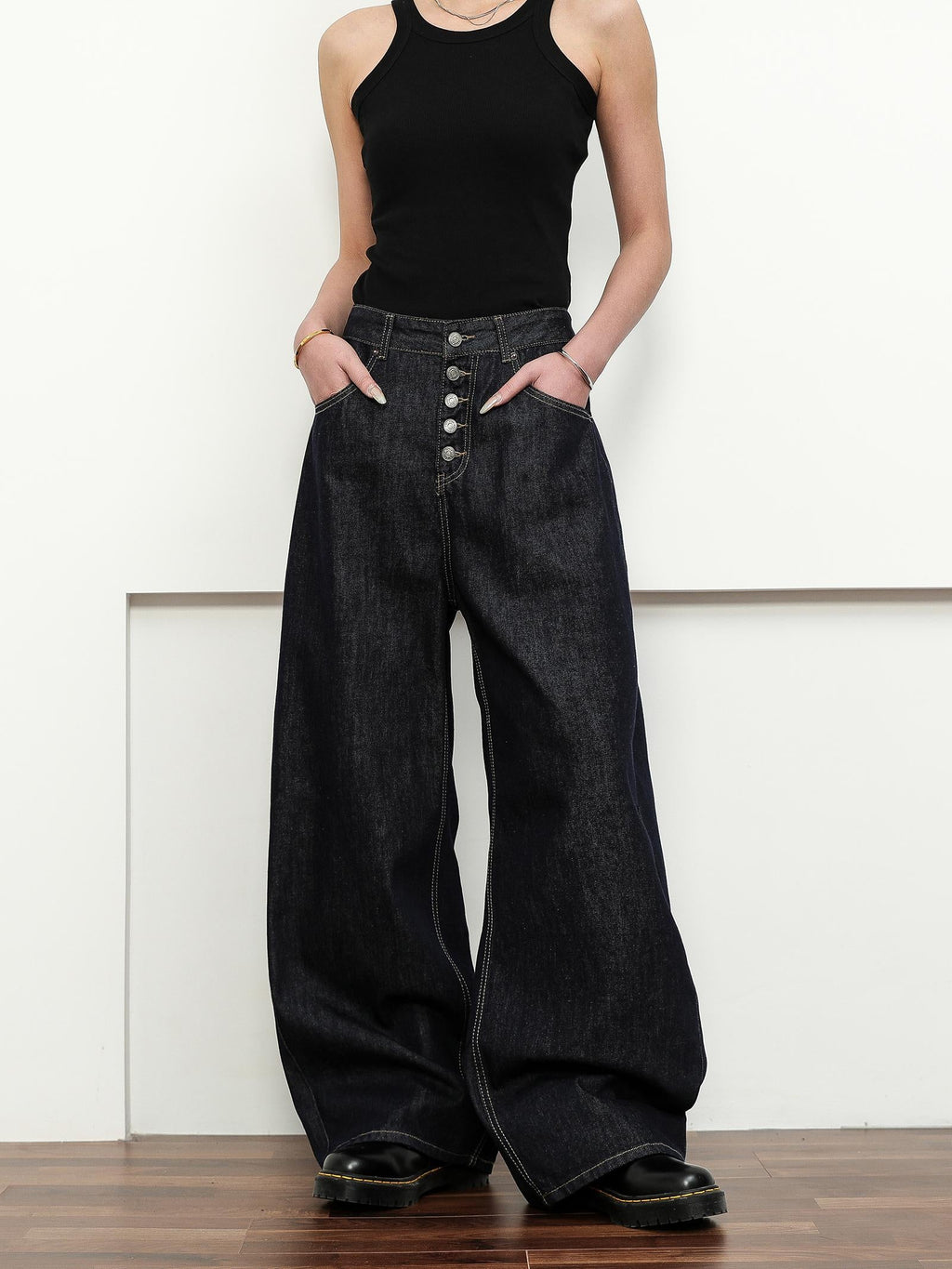 FLYOFF streèt breasted denim jeans