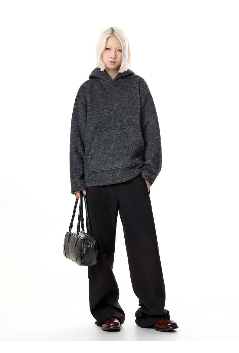 MADEEXTREME Double-sided woolen silhouette Hooded Jacket