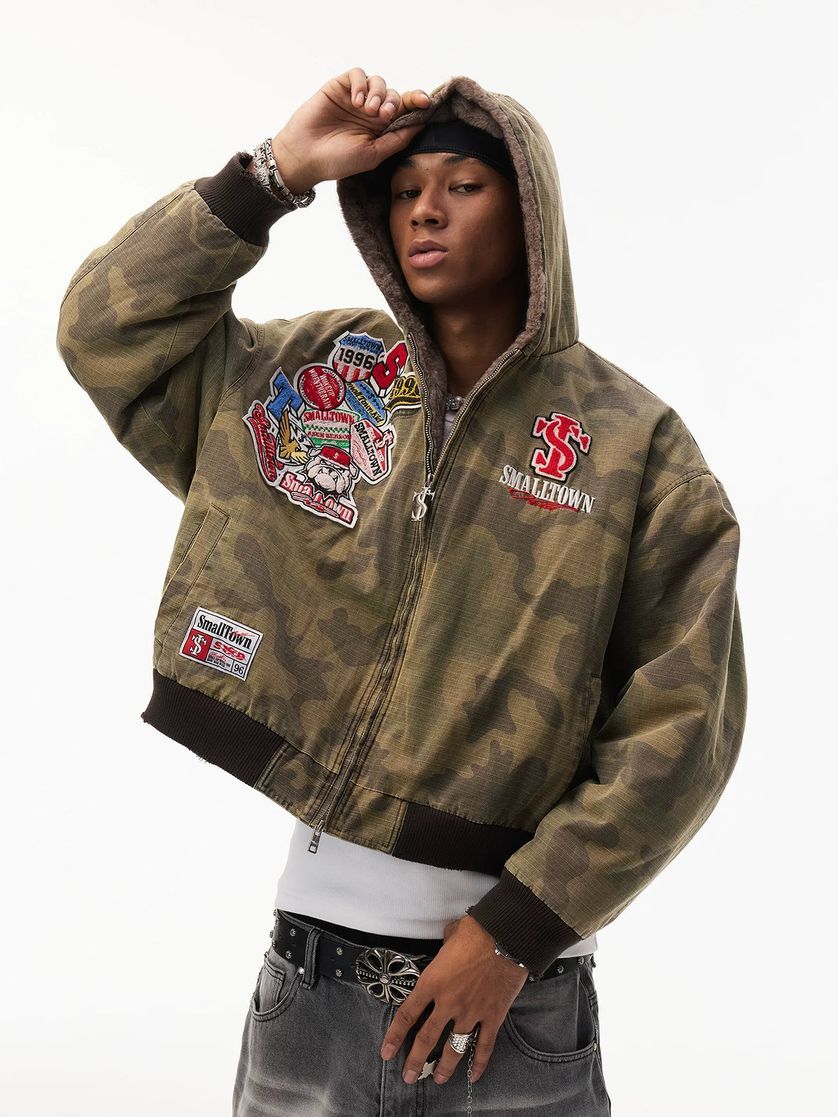 STK SmallTownKid Concealed Plush Hooded Mountain Jacket