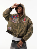 STK SmallTownKid Concealed Plush Hooded Mountain Jacket