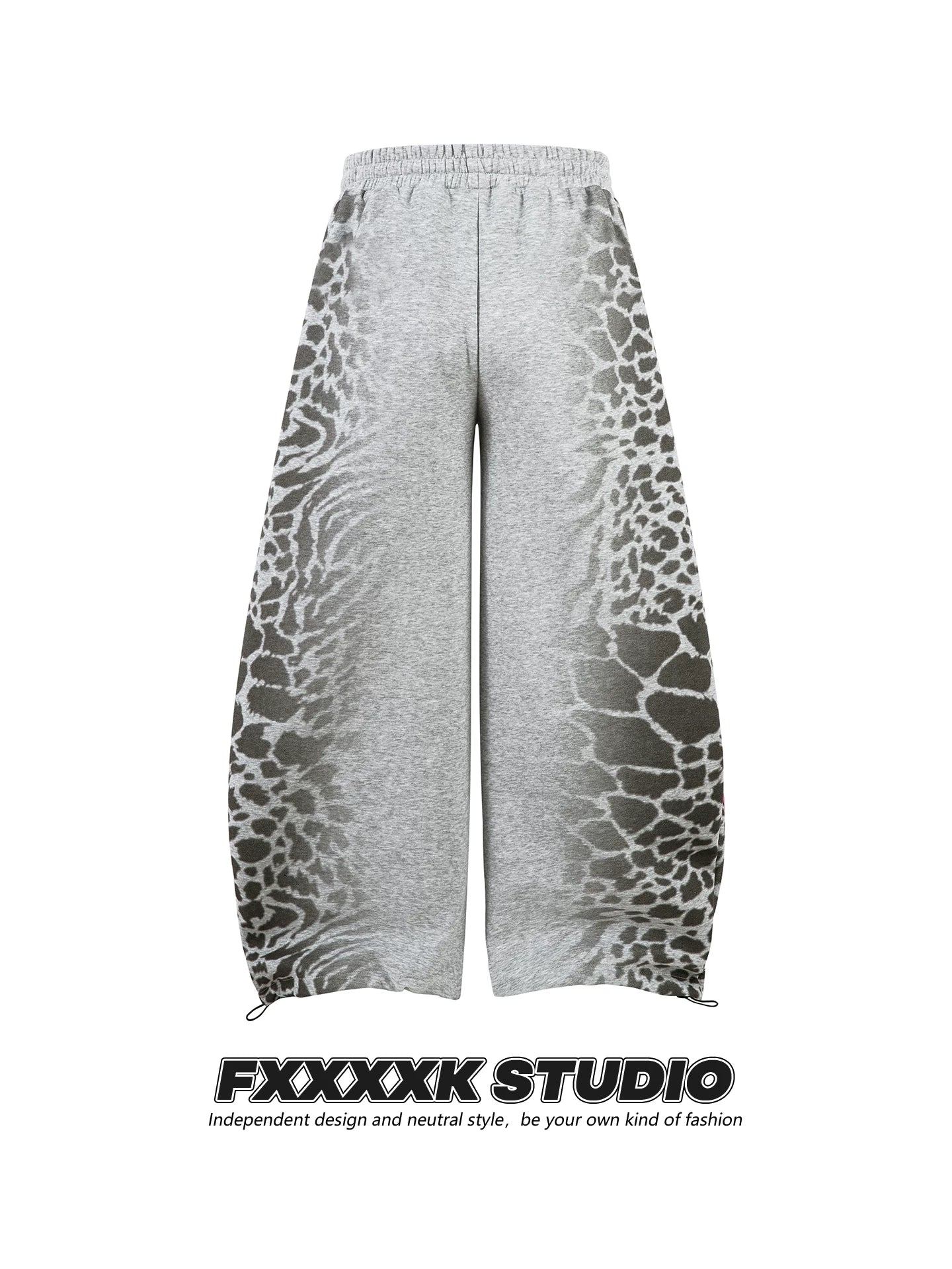 FXK Original Leopard Letter Print Hip Hop Pants