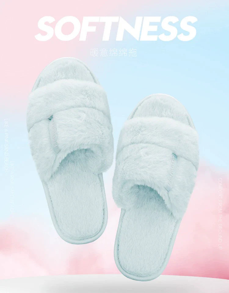Hotmarzz Plush Cotton Mop Thick Bottom Fluffy Slippers