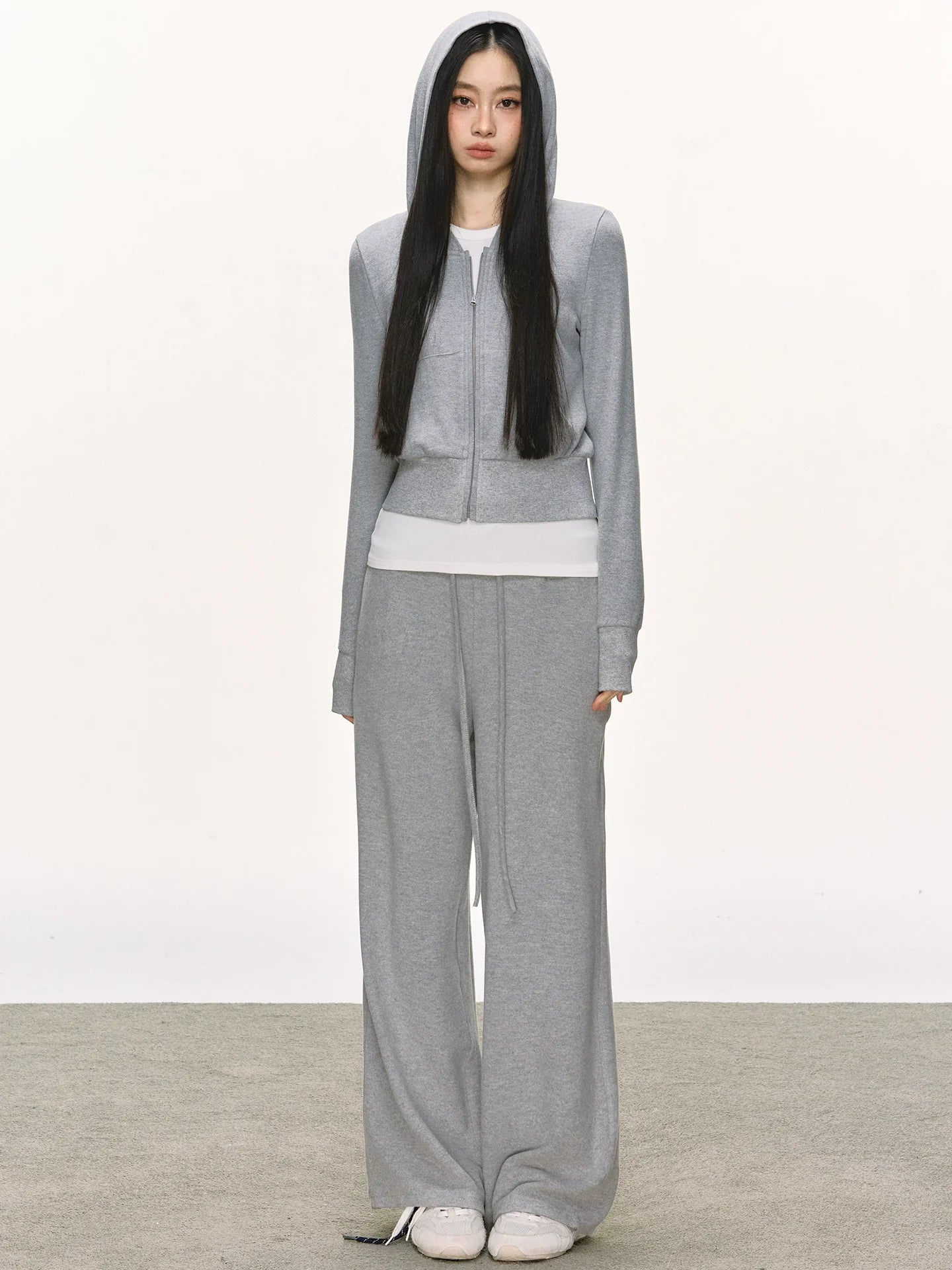 Anna Aneae Hooded Short Sweater Jacket Casual Sports Suit