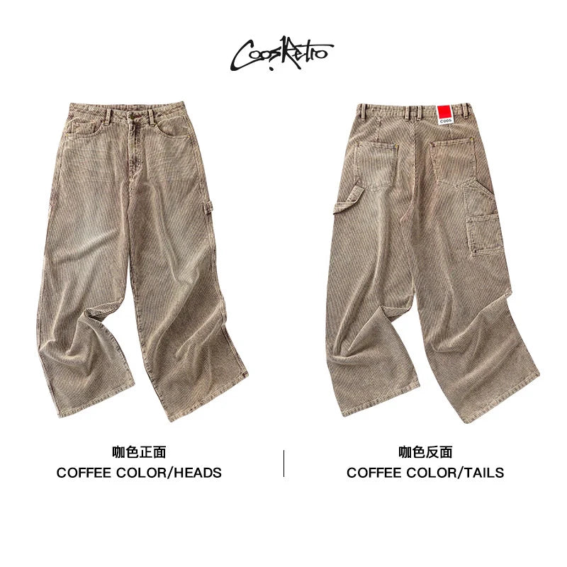 CoosRetro Vintage Vintage Corduroy Casual Loose Pants