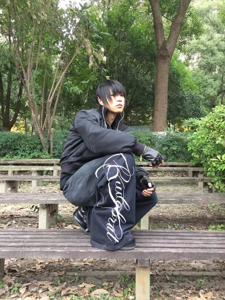 noEmosen Sun Washed RUDEBRAT Side Embroidered Baggy Sweatpants