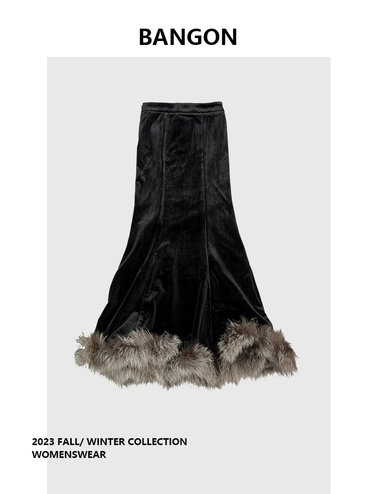 BANGON Maomao Tube Top High-Waist Two-Piece Suit Skirt