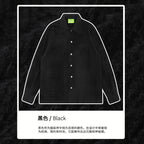 American Vertical Striped Textured Lapel Long-Sleeve Shirt