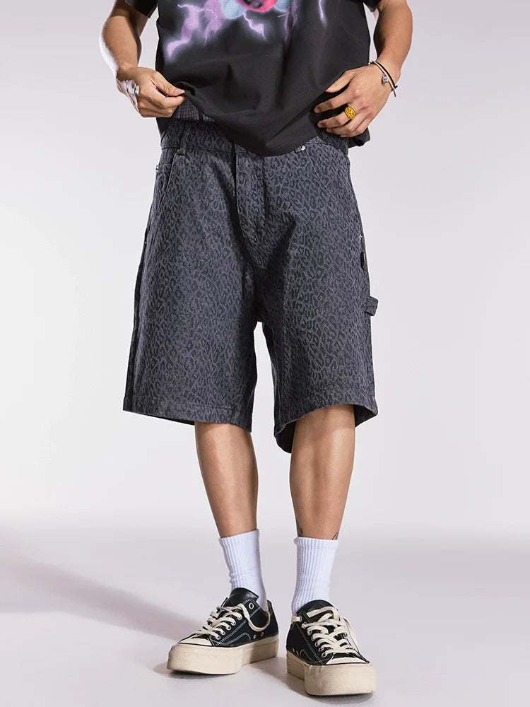 Remedy Loose Straight Leopard Tooling Shorts