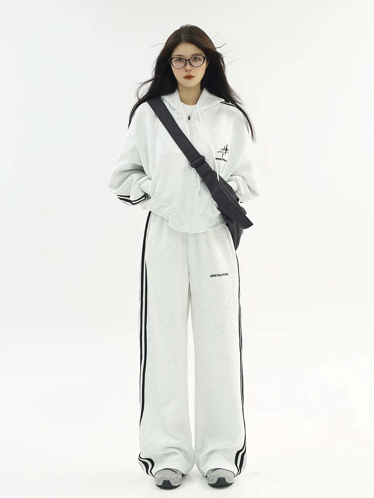 KKBBU Three Stripe Lazy Jacket Sweatshirt Set