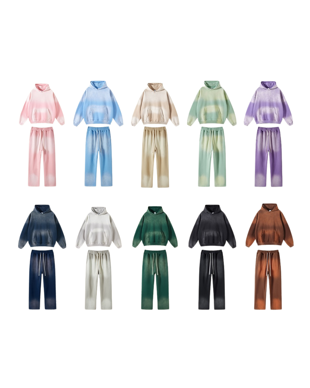 KANYE Washed Velvet Hoodie & Sweatpants Set