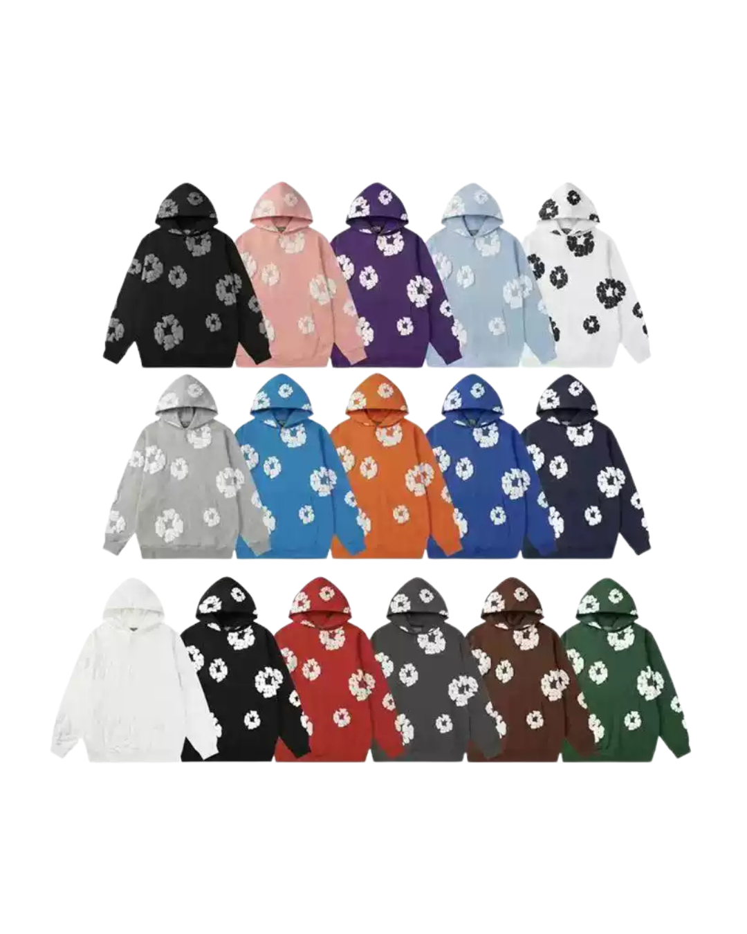 FOG x Denim Tears cotton puff print classic American loose hoodie