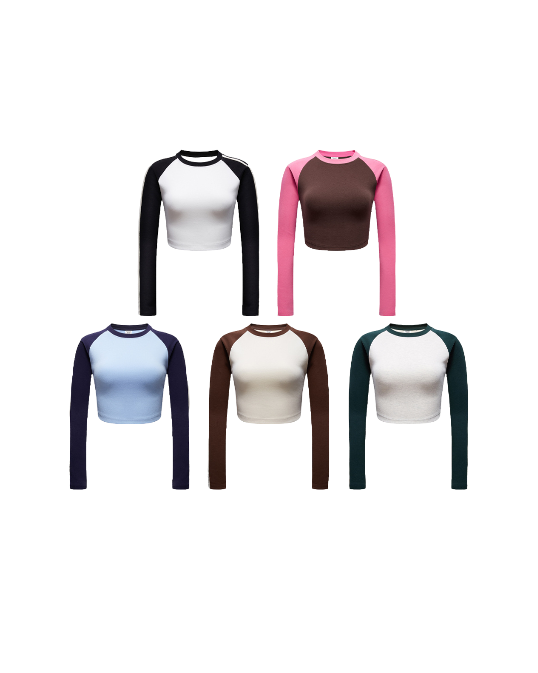 BE Contrast Long/Short Sleeve Crop Tee