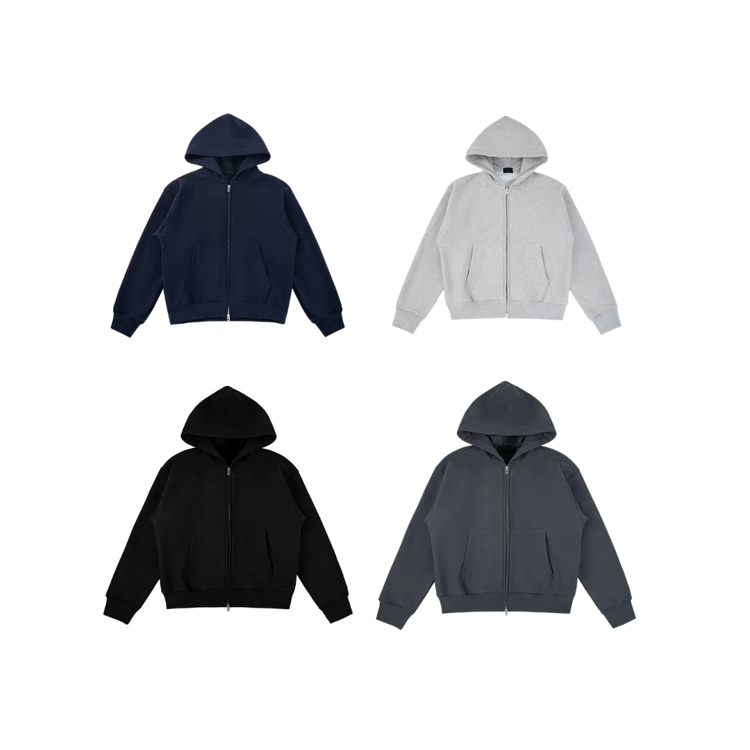 PLUS NO LOGO Casual Simple Zipper Hoodie Sweater