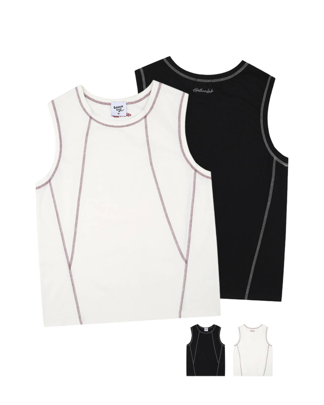 American Sports Style Contrast Deconstructed Sleeveless Vest Tee
