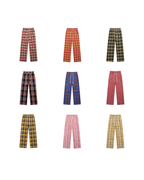 HTTAOSUP Retro Plaid Wide-Leg Pants