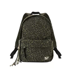 CryingCenter Blue Leopard Backpack Brown leather leopard print bag