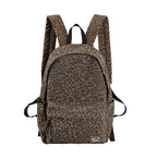 CryingCenter Blue Leopard Backpack Brown leather leopard print bag