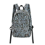 CryingCenter Blue Leopard Backpack Brown leather leopard print bag