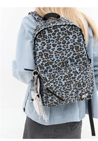CryingCenter Blue Leopard Backpack Brown leather leopard print bag
