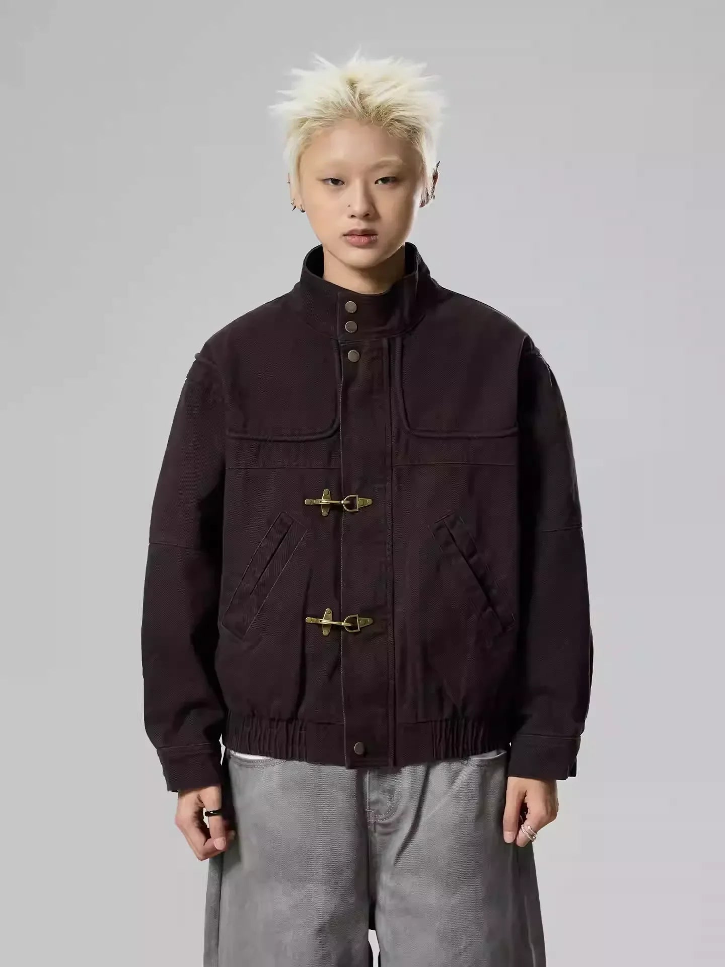 11KN Vintage Front Shoulder Stand-Up Jacket