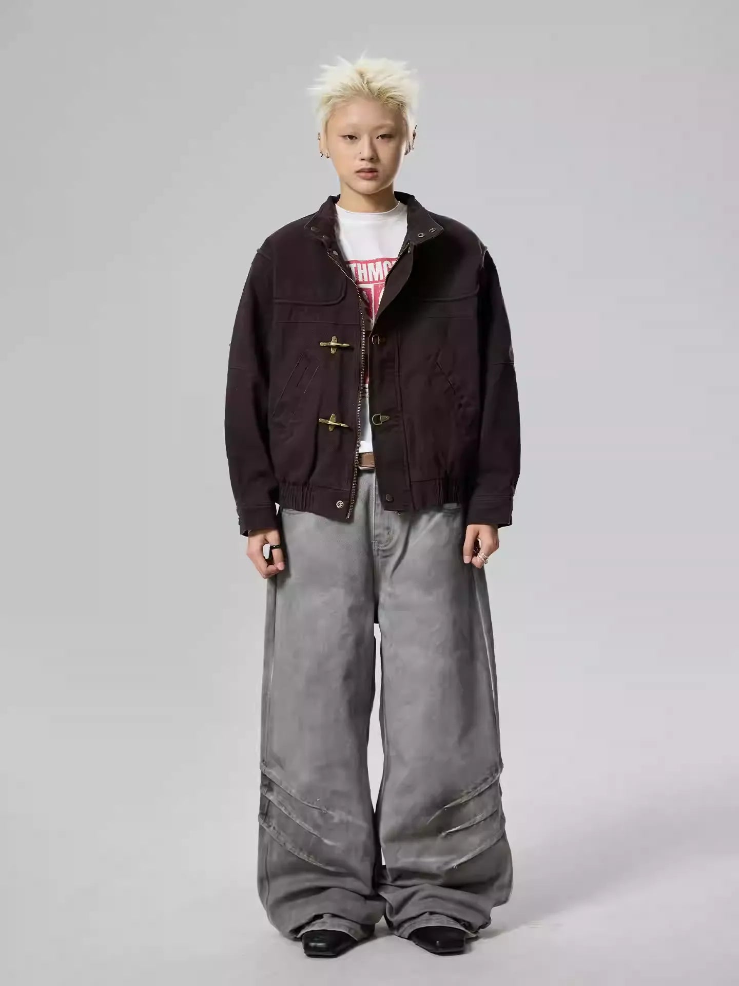 11KN Vintage Front Shoulder Stand-Up Jacket